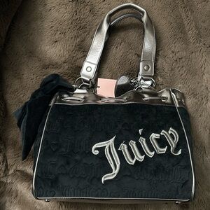 Juicy Couture Black and Silver Vintage Tote Bag